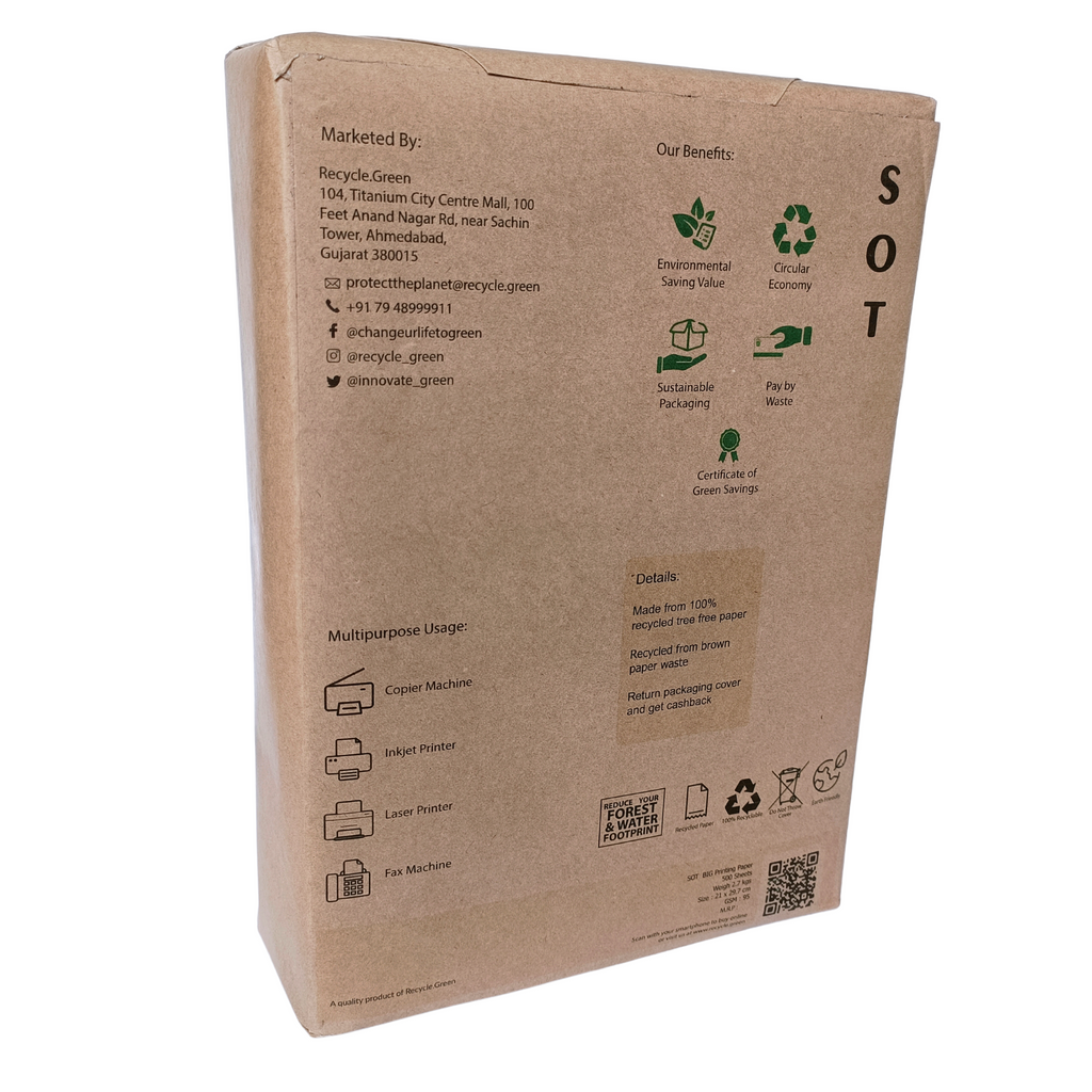SOT BIG | 97.6% A4 | 95 GSM | Recycled Unbleached Printing Paper