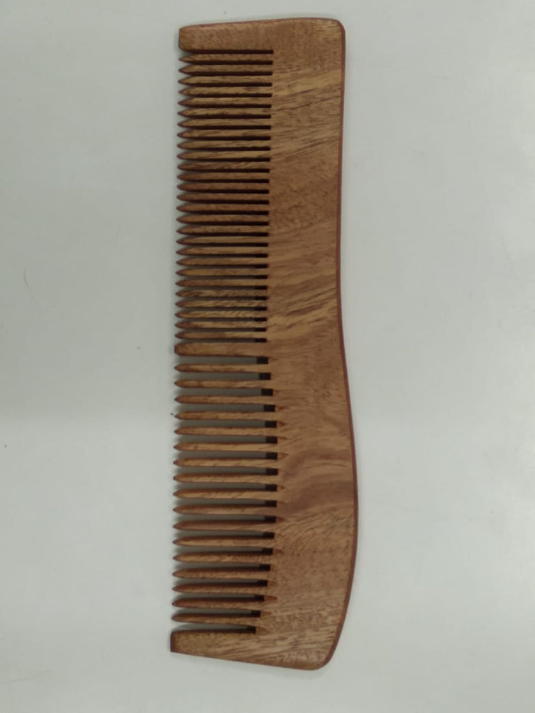 Neem Comb 7" single piece wood dual spokes