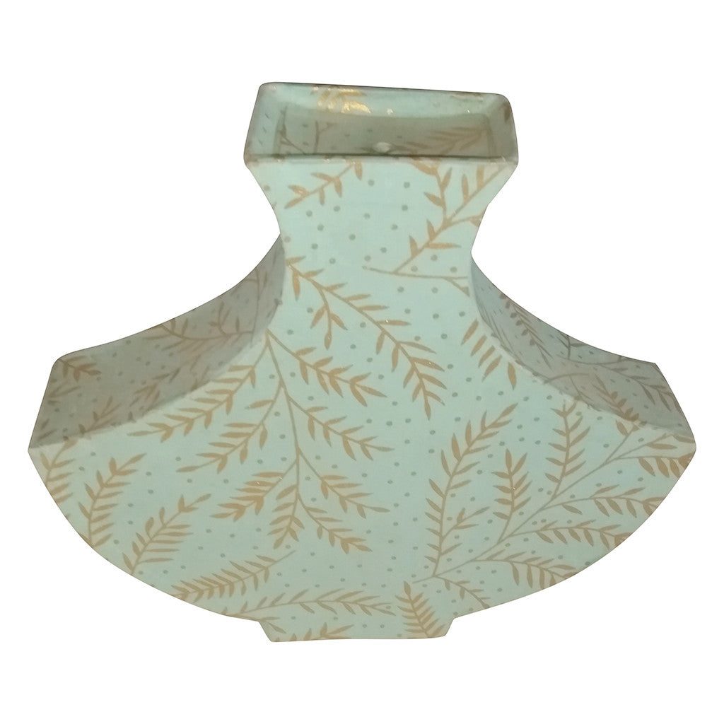 A stunning fancy flower pot made out of cloth waste (khadi) paper