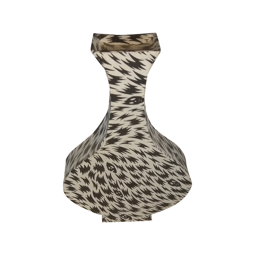 A stunning fancy flower pot made out of cloth waste (khadi) paper