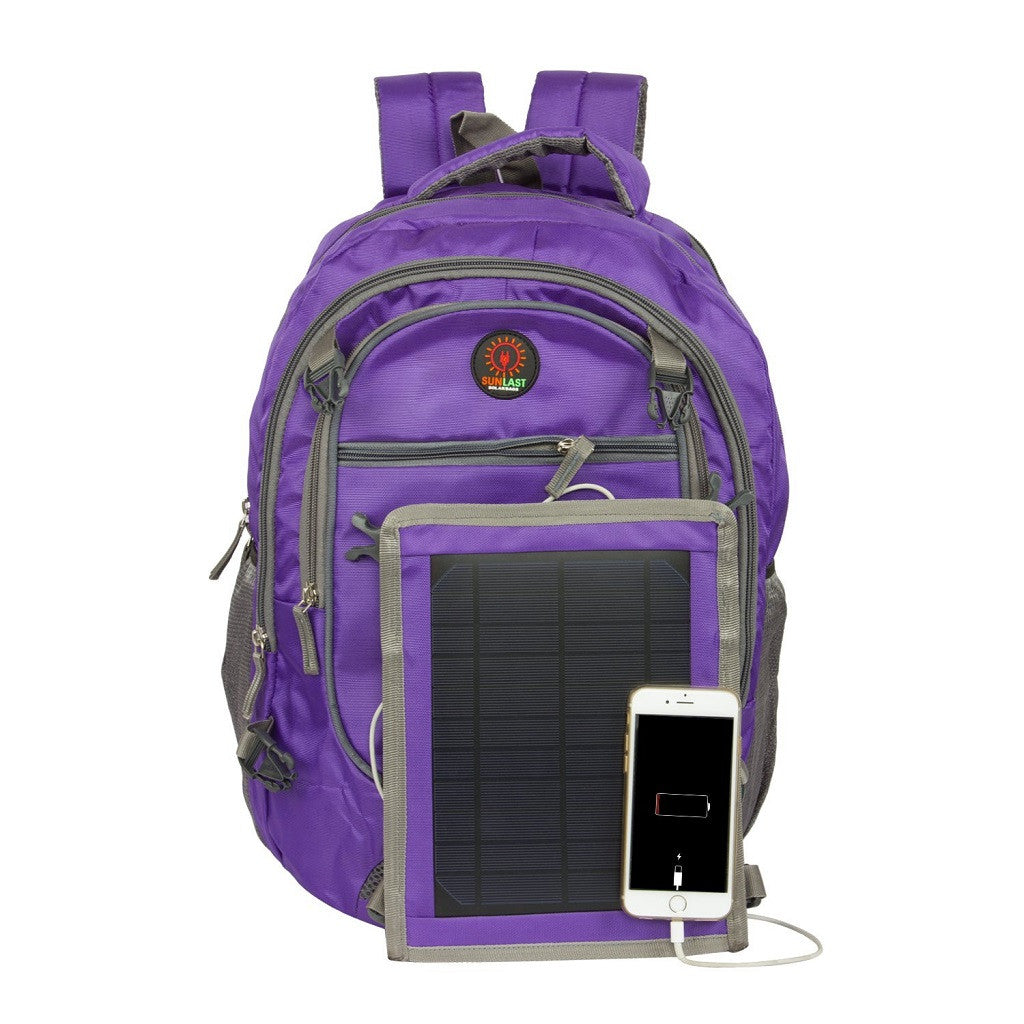 Solar Laptop Backpack L003 with solar panel, battery bank and mobile charger (Sunlast)