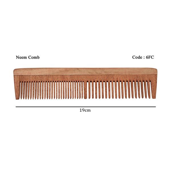 Neem Wood Comb dual spokes 19cm