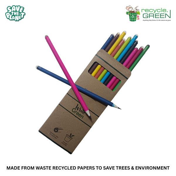 Write Green | Recycled Colour Paper Pencils | 3 Variants