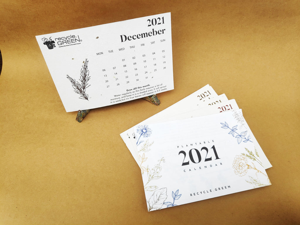 Recycled | Eco Friendly | Plantable Calendar 2024 | Recycled Chipboard Cross Stand | MOQ 100