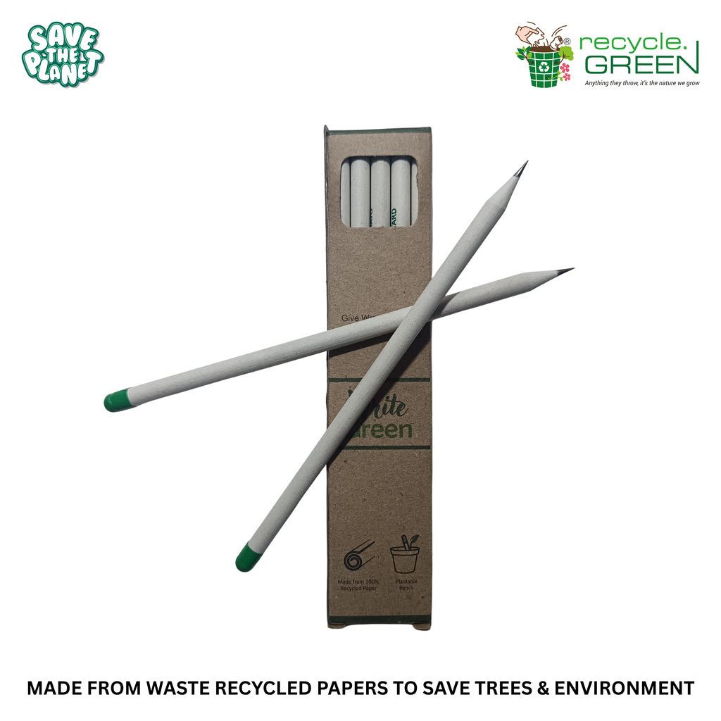 Write Green | Recycled | White Paper Pencils - 3 Variants