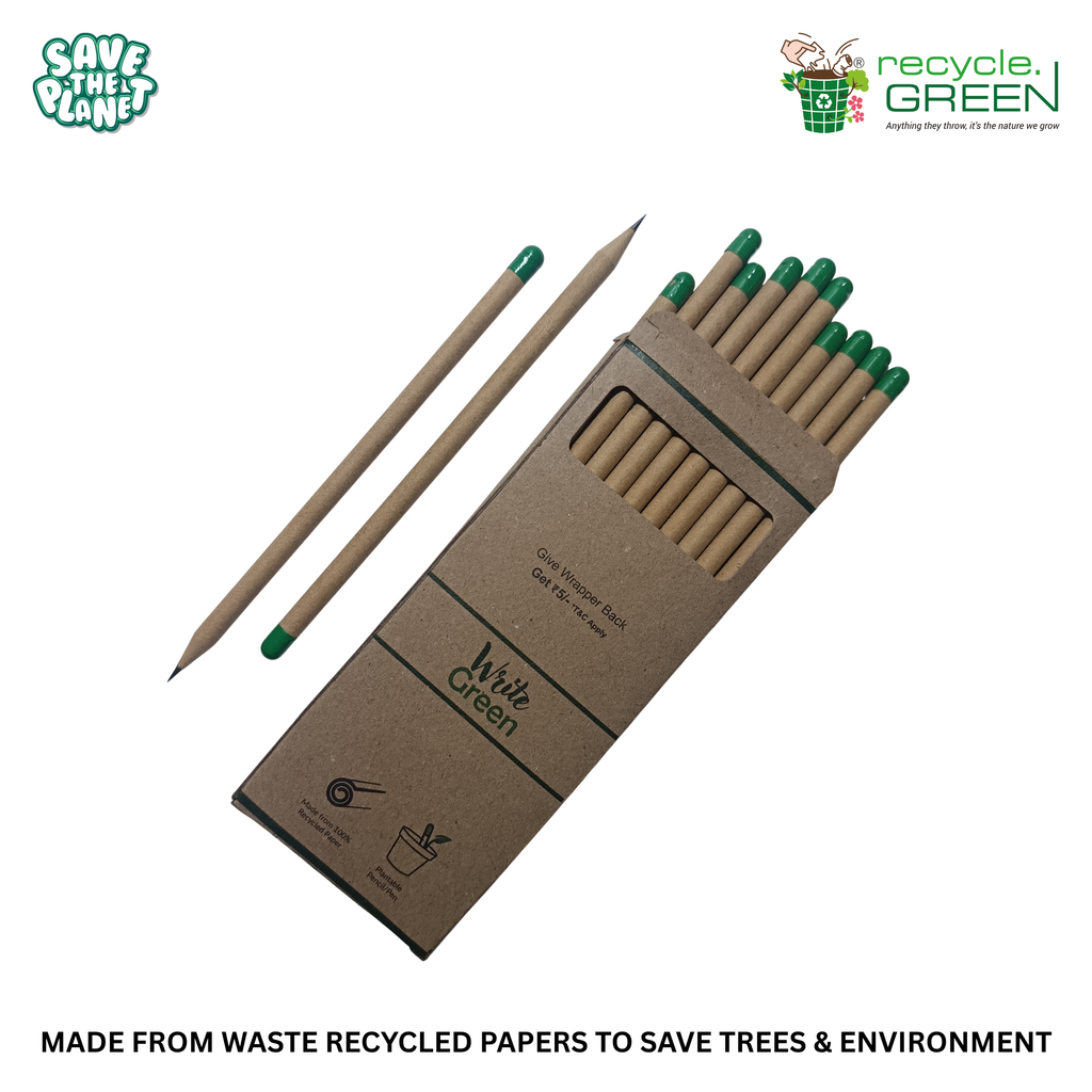Write Green | Recycled | Brown Paper Pencils | 3 Variants