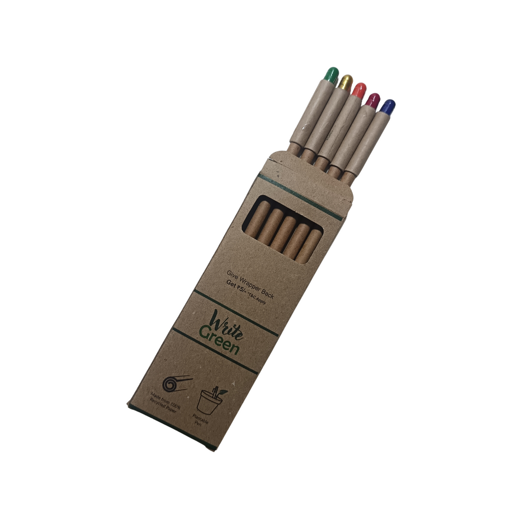 Write Green | Plantable Recycled Paper Pens | Seeds on Top | 2 Variants