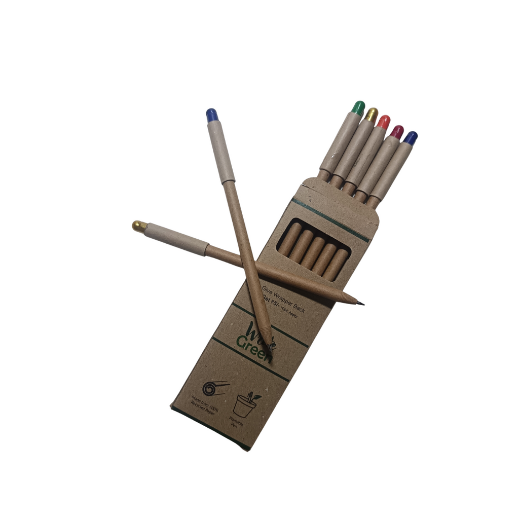 Write Green | Plantable Recycled Paper Pens | Seeds on Top | 2 Variants