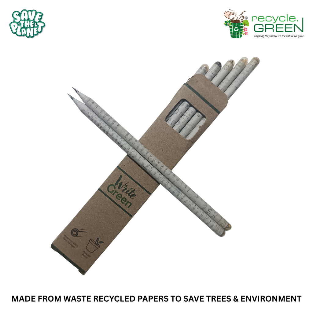 Write Green | Recycled Newspaper Pencils | 3 Variants