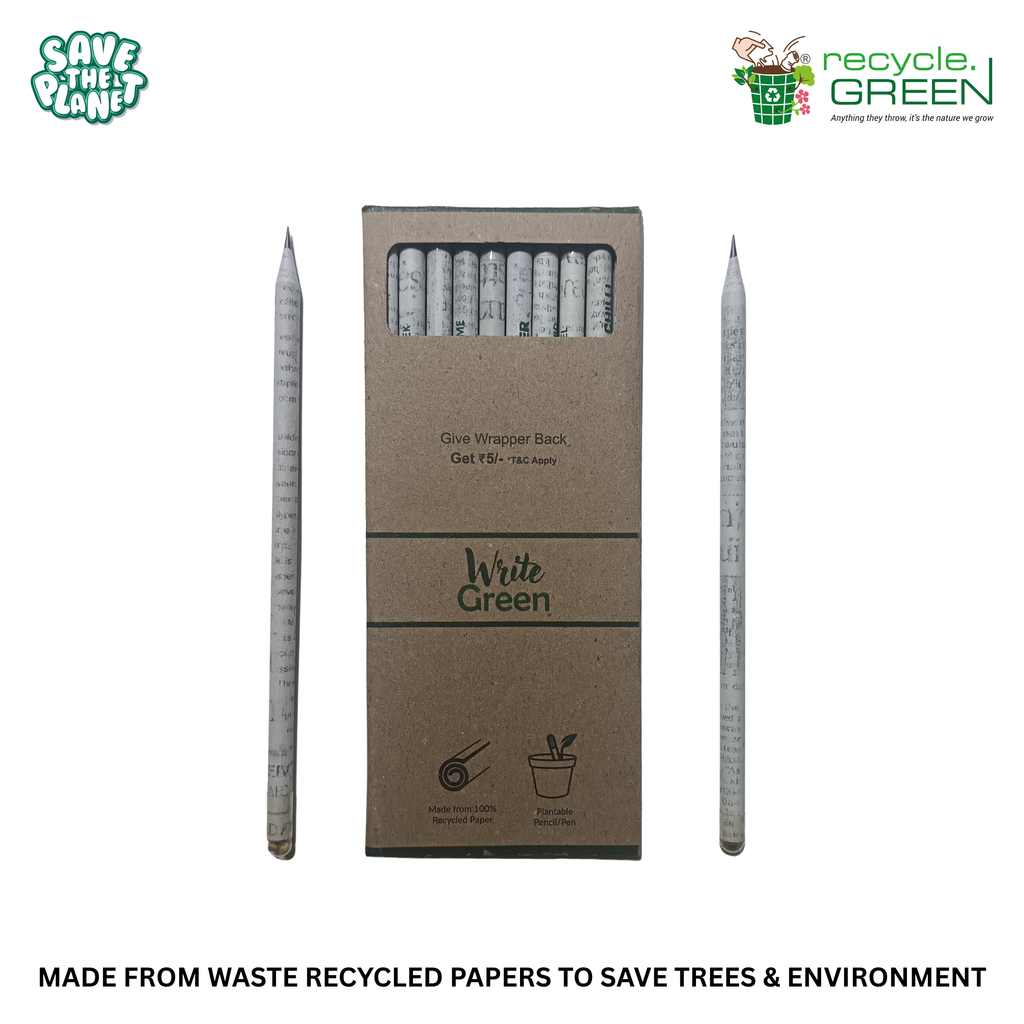 Write Green | Recycled Newspaper Pencils | 3 Variants