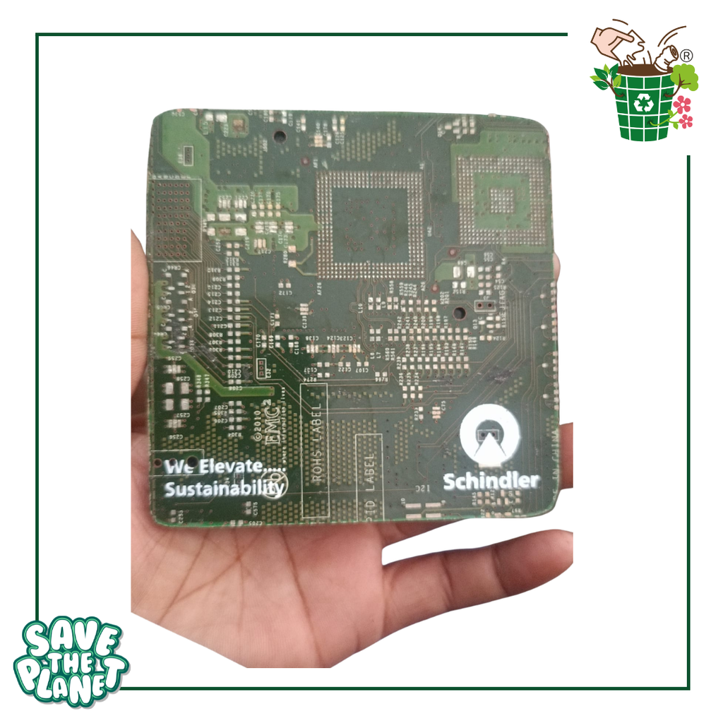 Ewaste recycled square coaster set of 4