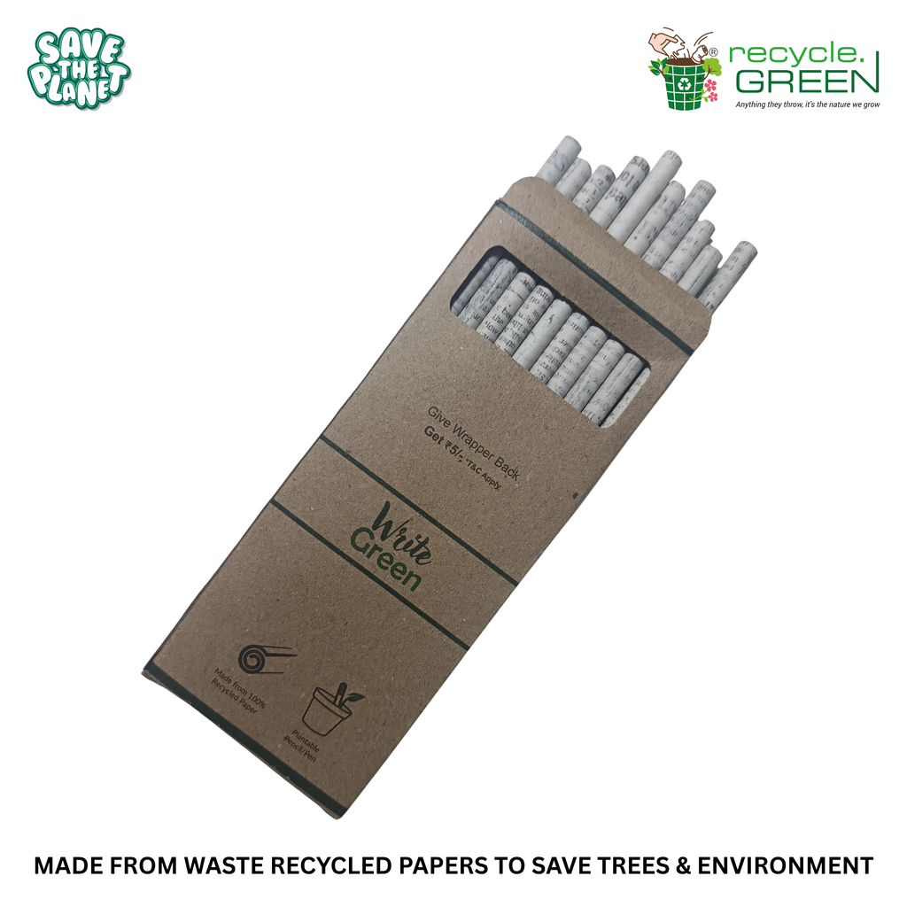 Write Green | Recycled Newspaper Pencils | 3 Variants