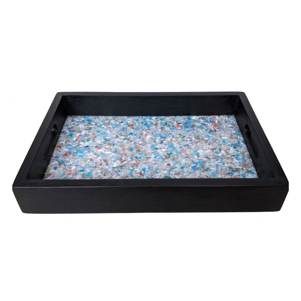 Recycled | Chipboard Serving Tray | Medium | 2 Colour Handle Options | Brown & Black