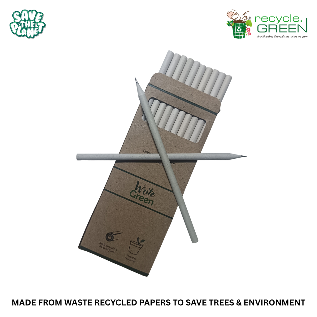 Write Green | Recycled | White Paper Pencils - 3 Variants