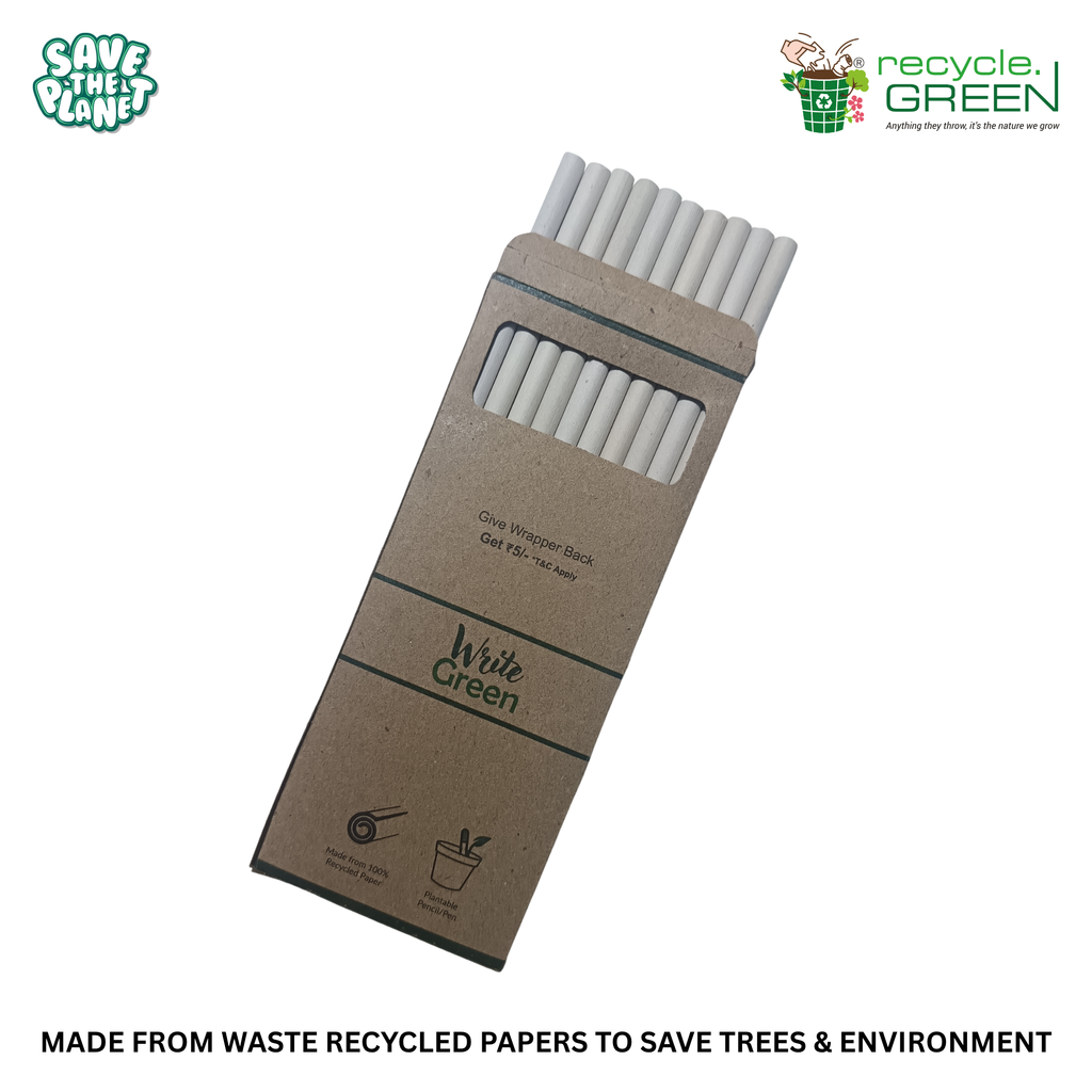 Write Green | Recycled | White Paper Pencils - 3 Variants