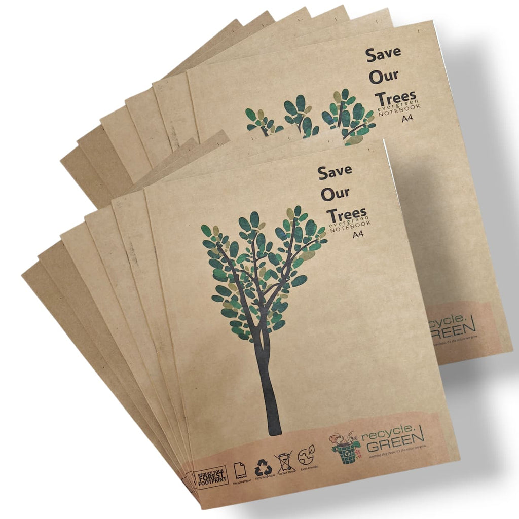 SOT Evergreen | Pack of 6 & 12 | Recycled Paper Notebook | A4 & B5 | 172 pages | Mix ruling