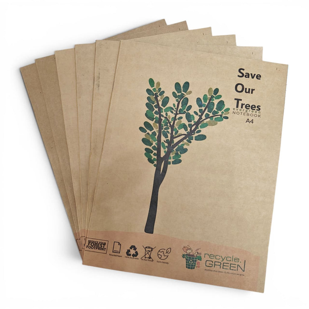 SOT Evergreen | Pack of 6 & 12 | Recycled Paper Notebook | A4 & B5 | 172 pages | Mix ruling