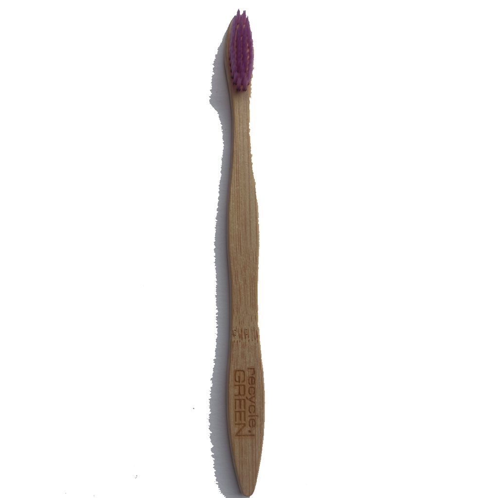 Compostable Tooth Brush - Adult - Made from Bamboo - Wood Color - Oral Hygiene - (by Recycle.Green)