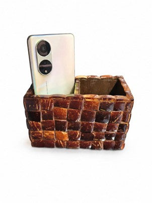 Recycled | Coconut Shell Pieces | Desk Organizer | Mobile Pen Spoon Fork Holder