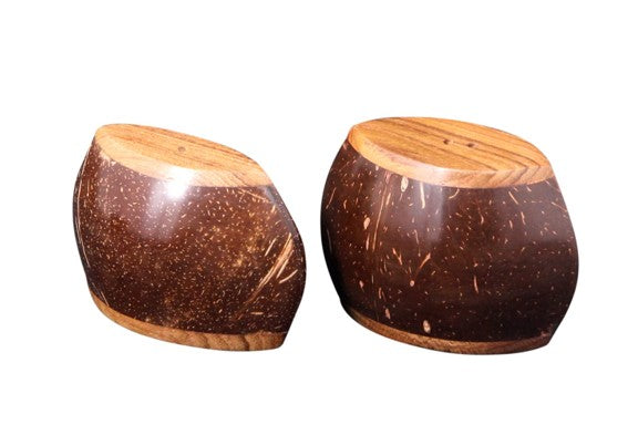 Recycled | Coconut Shell Salt & Pepper | Set of 2