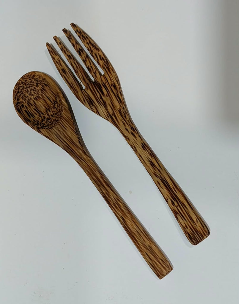 Recycled | Coconut Shell Round Bowl | Large | With fork and spoon