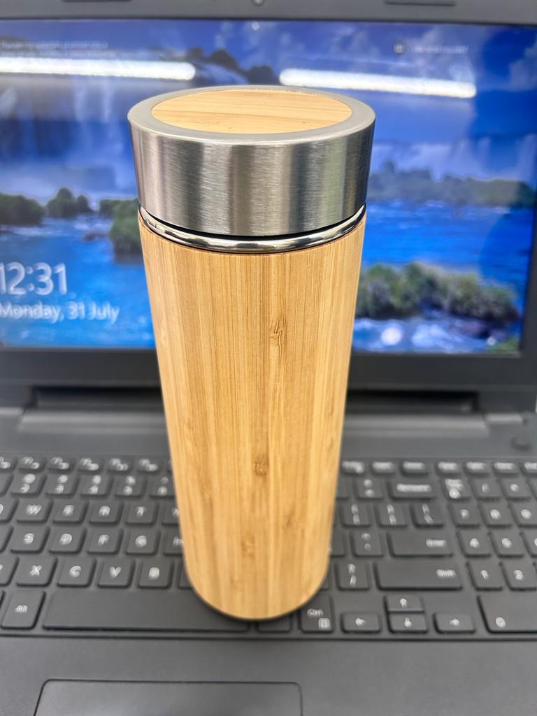 Bamboo Bottle - 500 ml - Flask with food grade steel inside.
