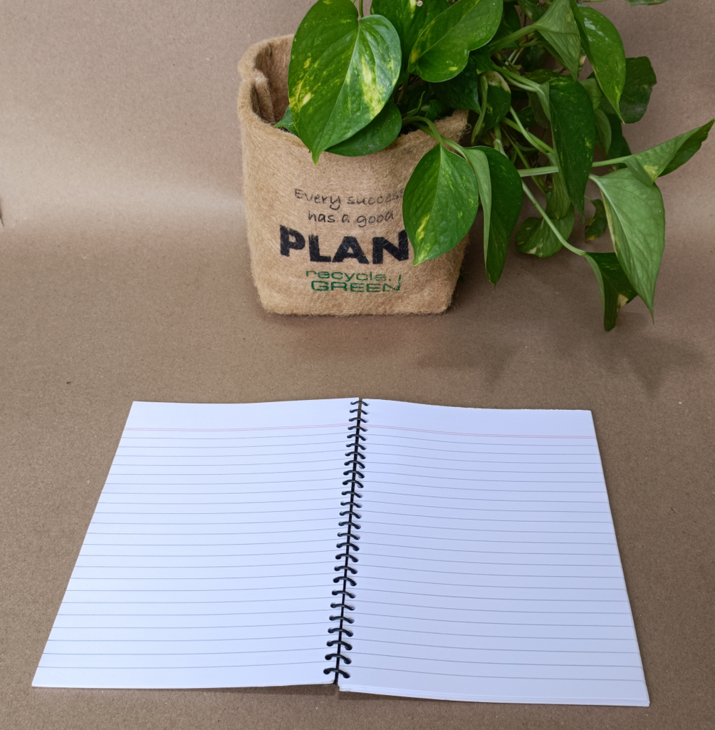 SOT Notebook Diary | Spiral | 50 pages | Single Line Ruling | A5 | Recycled Pages | Set of 5