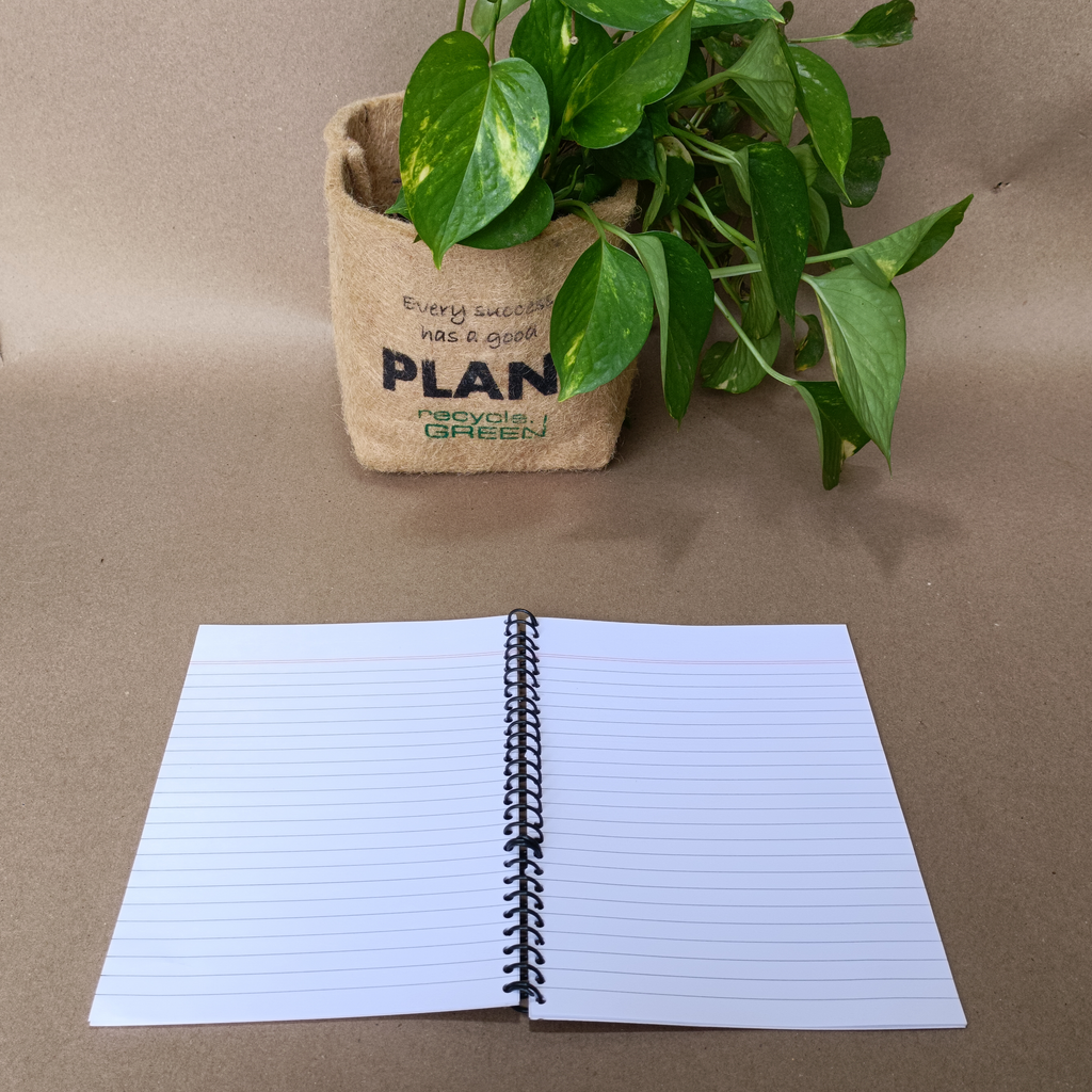 SOT Notebook Diary Spiral A5 size made out of Recycled Paper single line 100 pages- Recycle.Green brand