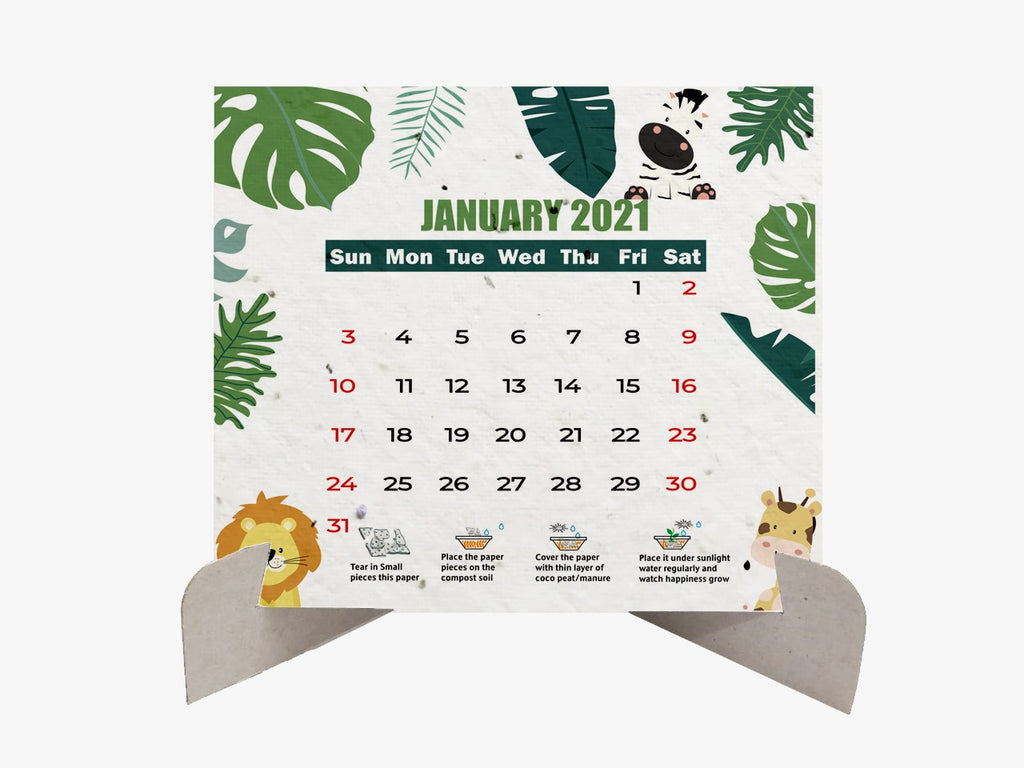 Recycled | Eco Friendly | Plantable Calendar | Hardboard Stand | MOQ 100