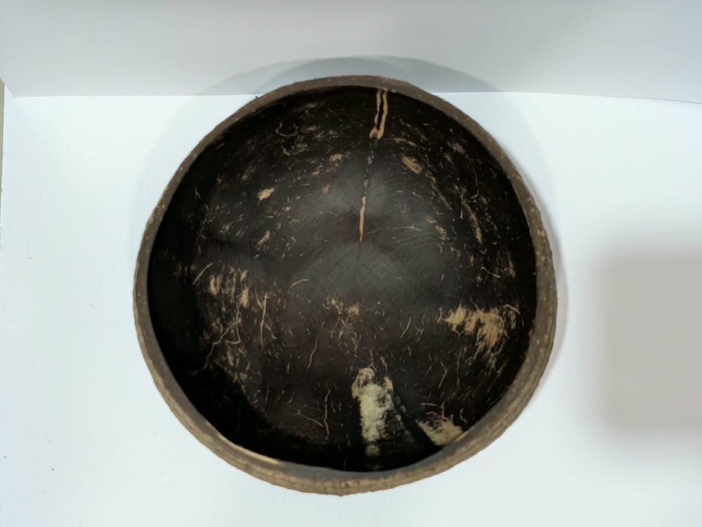 Recycled | Coconut Shell Round Bowl | Large | With fork and spoon