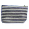 Purse recycled from waste plastic bags - black and white dull stripes