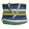 Medium Carry Bag Type 2 recycled  from waste plastic bags - 5 colour stripes