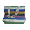 Medium Carry Bag Type 2 recycled  from waste plastic bags - multi colour stripes