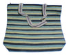Medium Carry Bag Type 2 recycled  from waste plastic bags - small stripes 3 colours