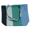 Small carry bag recycled from waste plastic bags - 4 Colour Big Stripes