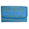 Clutch type purse recycled from waste plastic bags - blue colour stripes
