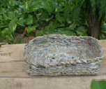 Upcycled Newspaper Square Paper Basket