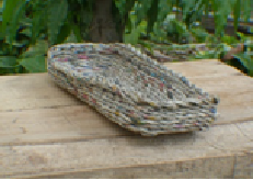 Upcycled Newspaper Long Paper Basket