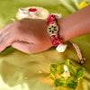 MORALFIBRE - RED & CREAM ROSE RAKHI FOR BHABHI - WITH A GIFT OF A TREE!