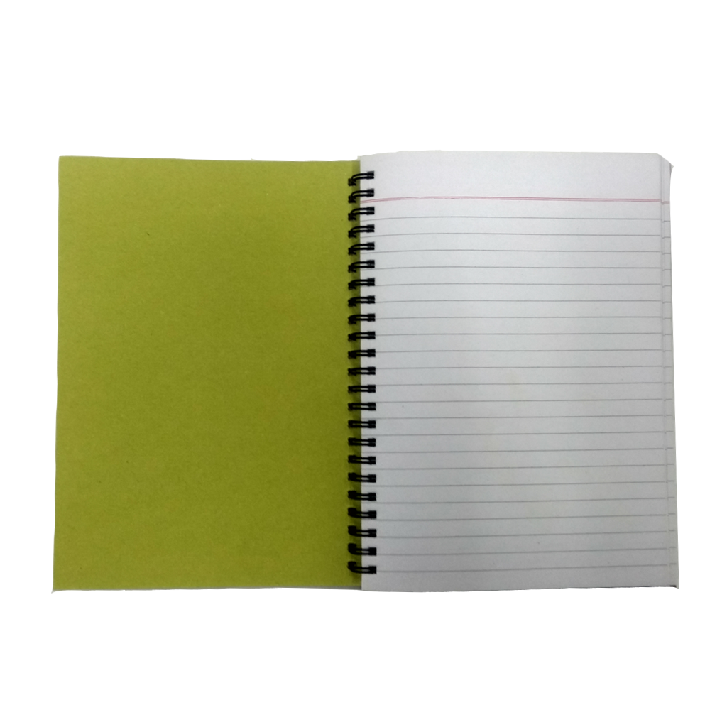 Set of 100 - 2 Fold Diary Wiro A5 size made out of Recycled Paper Single Line 150 pages -Your Branding