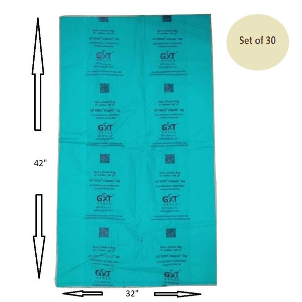 Compostable IS 17088 Certified Non Polluting Garbage Bags - 32" x 42"