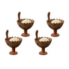 Handmade Coconut Shell Dessert with Spoon Cup (Set of 4)