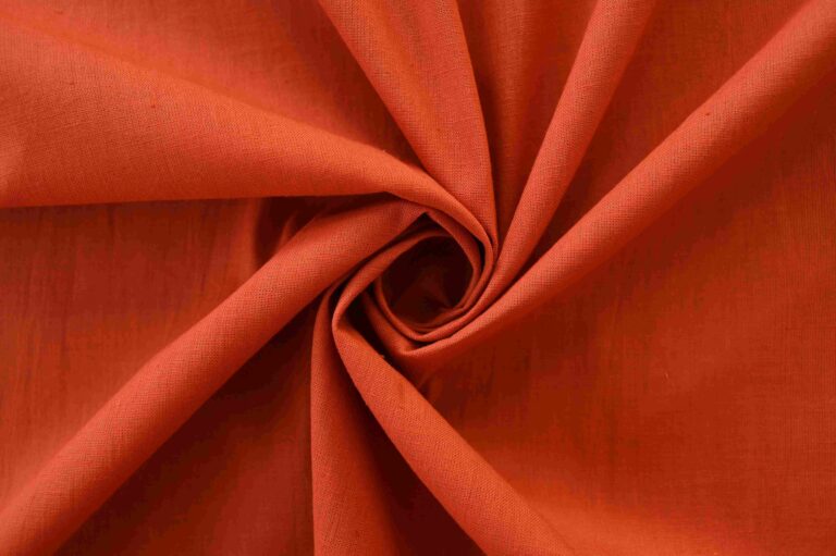 Handspun Handwoven Plain Dyed Fabric Scarlet - For Men's Kurta 3.5 Mtrs