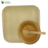 Set of 10 areca squr plate 10"+bowl+small wooden spoon biodegradable compostable micro+freezer safe