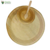 Set of 10 areca round plt 12"+bowl+wooden small spoon biodegradable compostable microwv+freezer safe