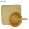 Set of 10 areca squr plate 8"+bowl+wooden spoon biodegradable compostable microwv+freezer safe