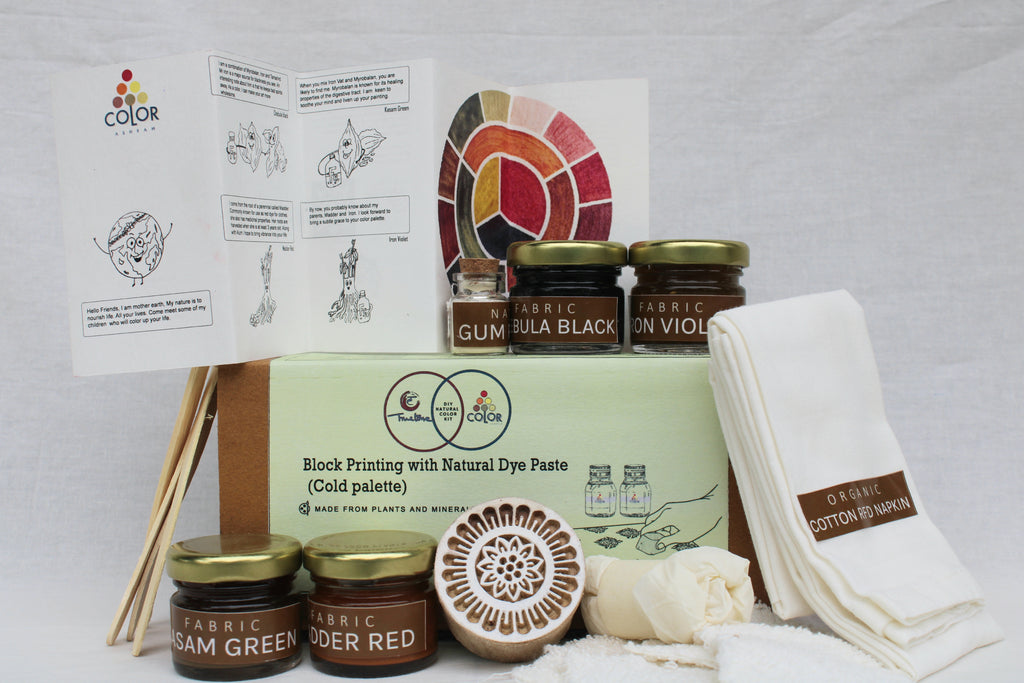 Organic Herbal Block Printing with Natural Dye Paste (Cold Palette) 