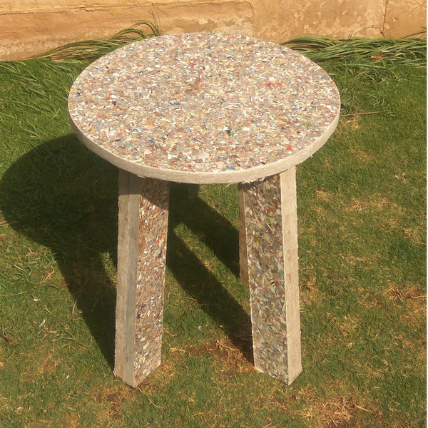 Waste TetraPak Recycled Chipboard Furniture - Round Stool