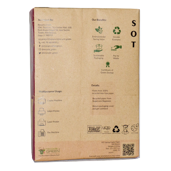 SOT Spring A4 | 70 GSM | Recycled Printing Copier Paper