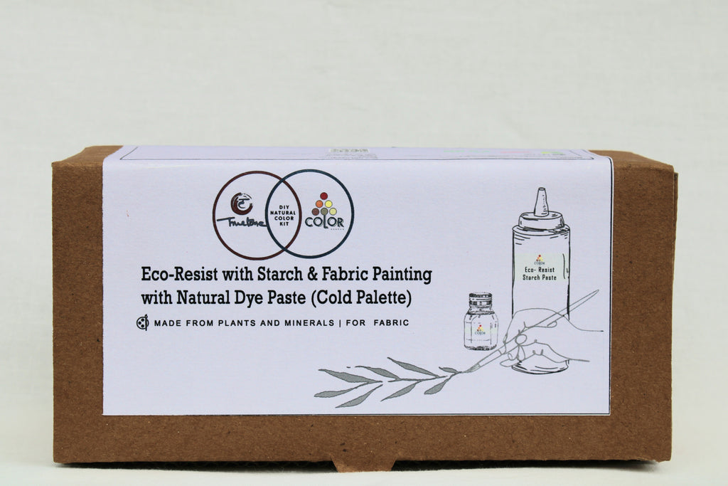 Organic Herbal Eco-Resist with Starch & Fabric Painting with Natural Dye Paste (Cold Palette)